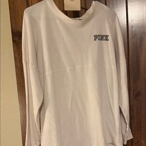 PINK Victoria's Secret White Long Sleeve Top
